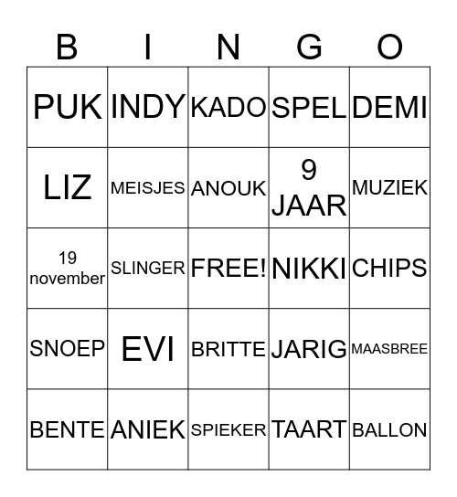 Evi's bingospel Bingo Card