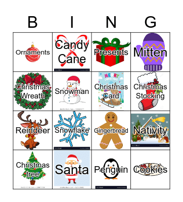 Christmas Who Am I? Bingo Card