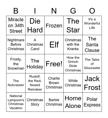 Club Beyond Christmas Bingo Card