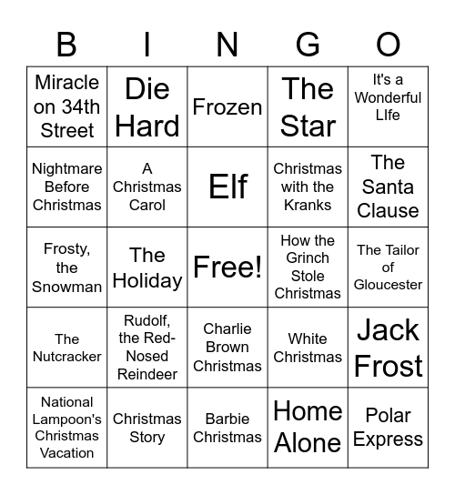 Club Beyond Christmas Bingo Card