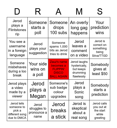 The8BitDrummer Bingo #2 Bingo Card