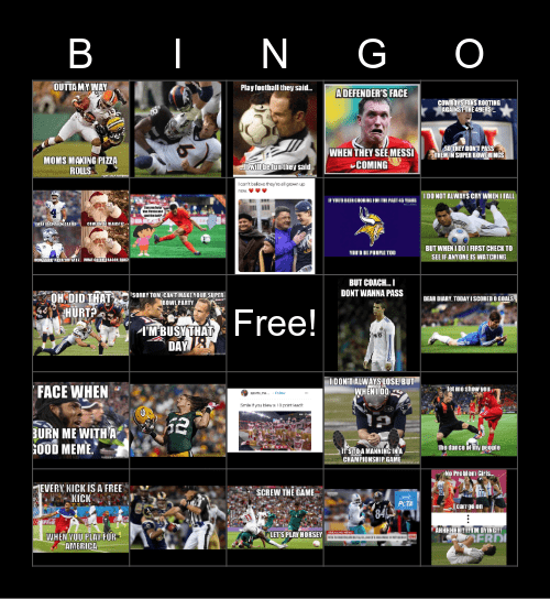 Football or Fútbol Memes Bingo Card