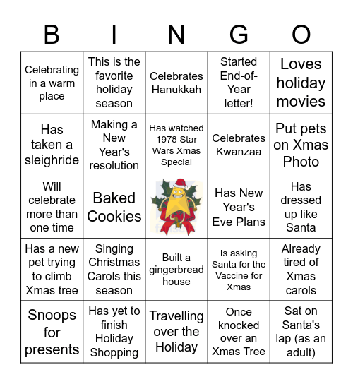 BCBSMN Enterprise Data Platform Winter Holiday Bingo Card