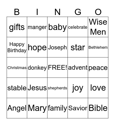 Christmas Bingo Card