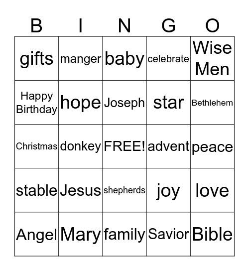 Christmas Bingo Card