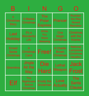 MCHS Christmas BINGO Card