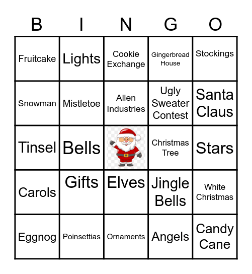 Holiday Bingo Card