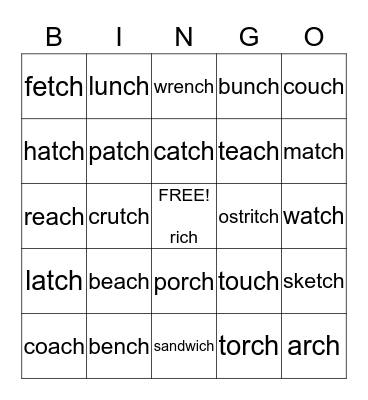 Final ch Bingo Card