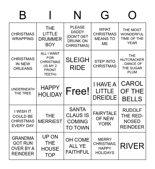 HOLIDAY BINGO TWO Bingo Card