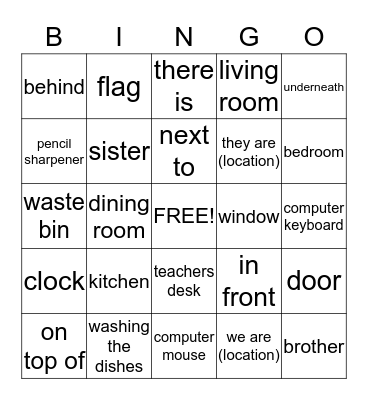 Chapter 2B Bingo Card