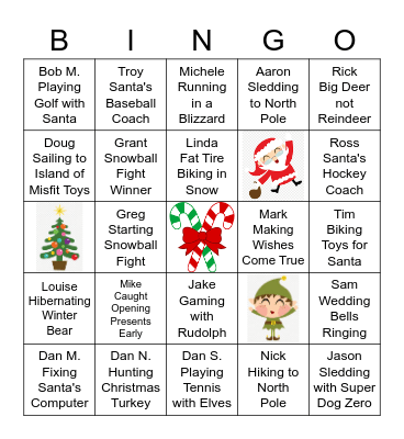 UTI Holiday Bingo Card