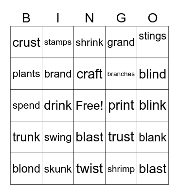 Suffix -s and -es Bingo Card
