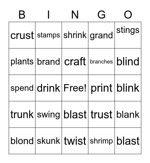 Suffix -s and -es Bingo Card