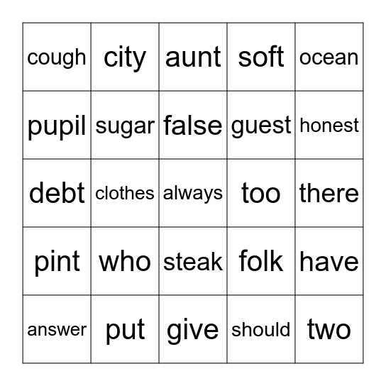 Bingo Card