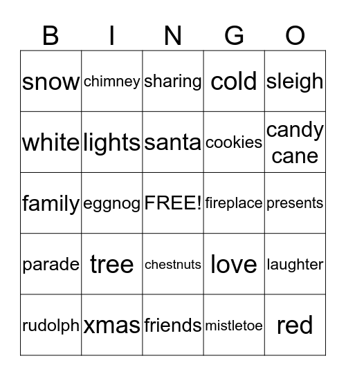 Christmas Bingo Card