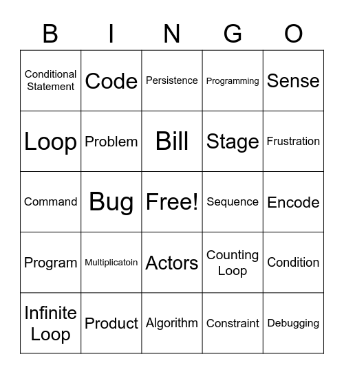 Blockly Bingo Card