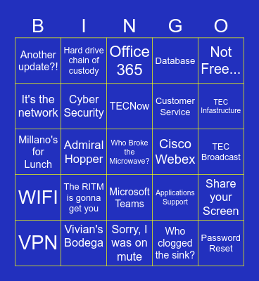 TEC Bingo Card