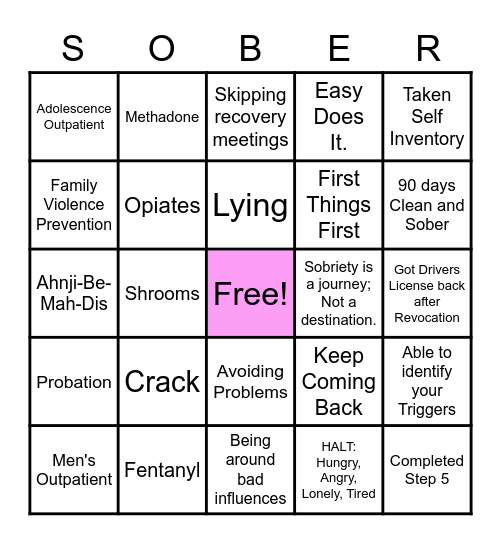 Women's Services Bingo Card