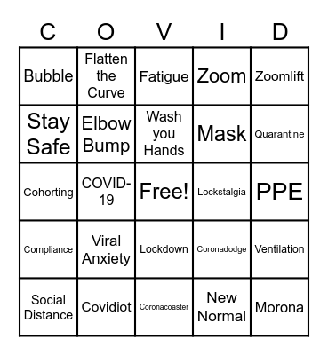 GaP Holiday COVID Virtual Bingo Card