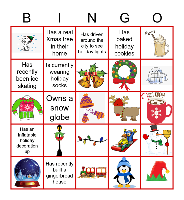 Holiday Bingo Card
