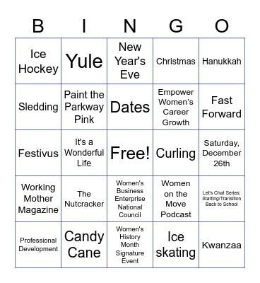 WOTM End of Year Celebration Bingo Card