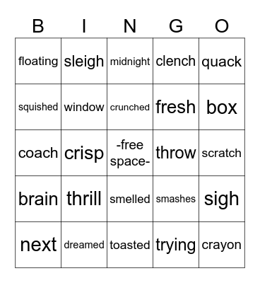 Spelling Review Bingo Card