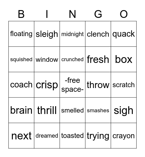 Spelling Review Bingo Card