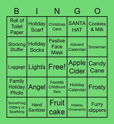 KB Holiday Bingo Card