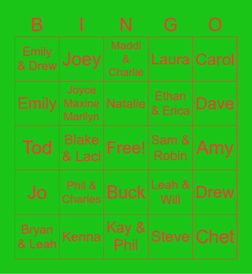 Merry Christmas King & Wollard Family! Bingo Card
