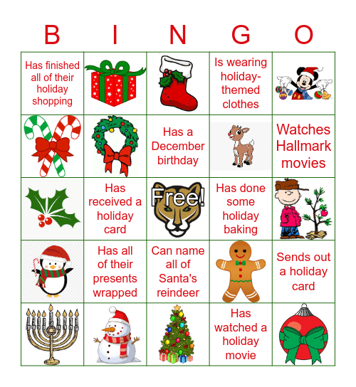 Holiday Bingo Card