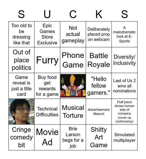 Game awards 2020 Bingo Card