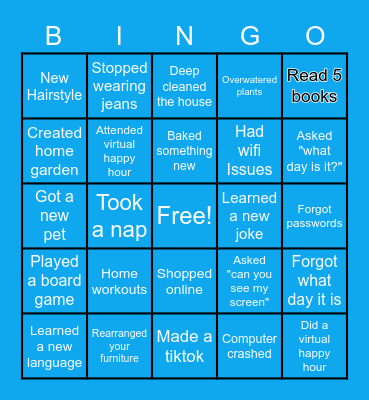 Quarantine Bingo! Bingo Card