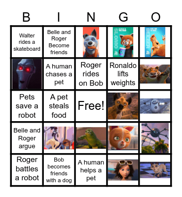 Pets United Bingo Card