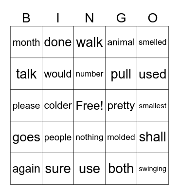Fundations Bingo! Bingo Card