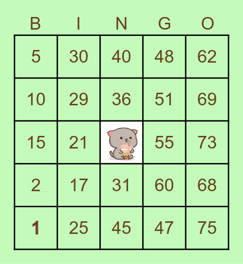 Bernales, Rebecca Katherine A. 10725 Bingo Card