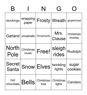 Jingle Jangle Bingo Card