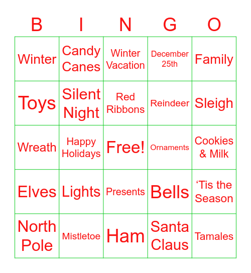 Christmas Bingo Card