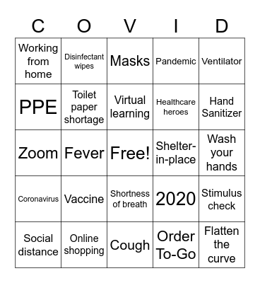 Coronavirus Bingo Card