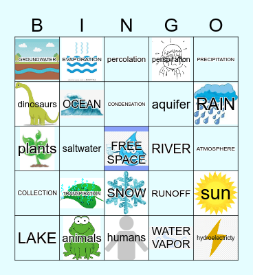 Mrs. Lauermann's WATER CYCLE BINGO Card