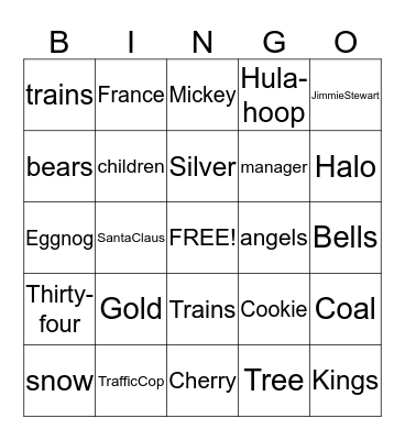 Christmas Light Bingo Card