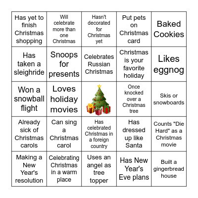 APIA Holiday Bingo Card