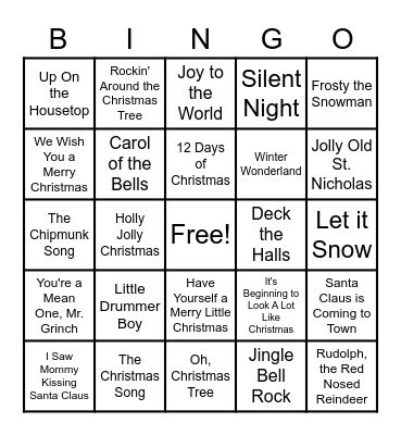Christmas Bingo! Bingo Card