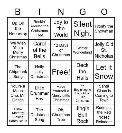 Christmas Bingo! Bingo Card