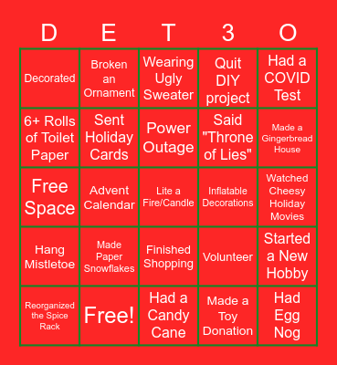 HOLIDAY BINGO Card