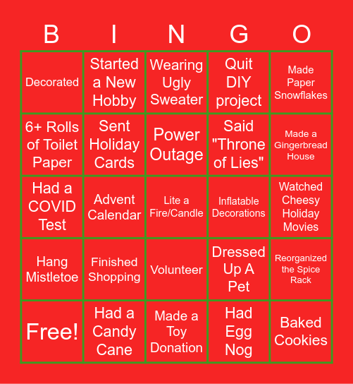 DET 3  HOLIDAY PARTY Bingo Card
