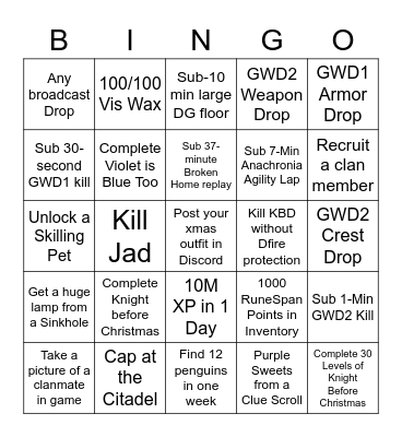 The Corpsemakers Christmas Bingo for 10M! Bingo Card