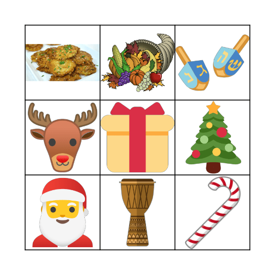 December Holidays 3 Bingo Card