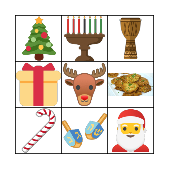 December Holidays 4 Bingo Card