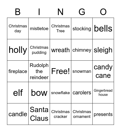 Christmas Bingo Card