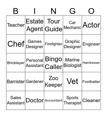 Job Bingo Card